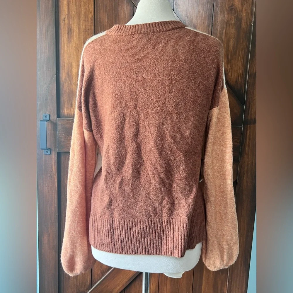 Madewell Tan Brown Colorblock Women's XS Sweater Super Soft‎ Boho Casual